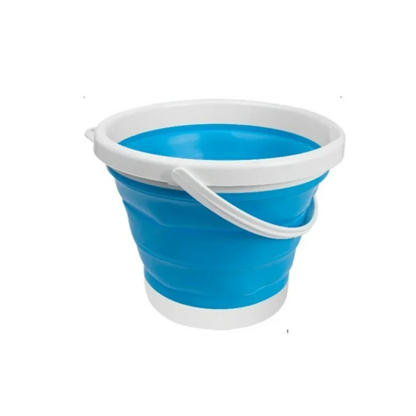 5L Collapsible Bucket Car Washing Outdoor Travel Folding Water Storage Bag Blue