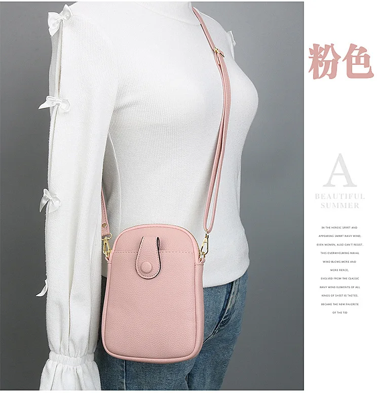 Modische Handytasche Damen Umhängetasche Einschultrige Mini Quadratische Tasche Kartenhalter Tragbare PU-Leder Geldbörse – Detail 23