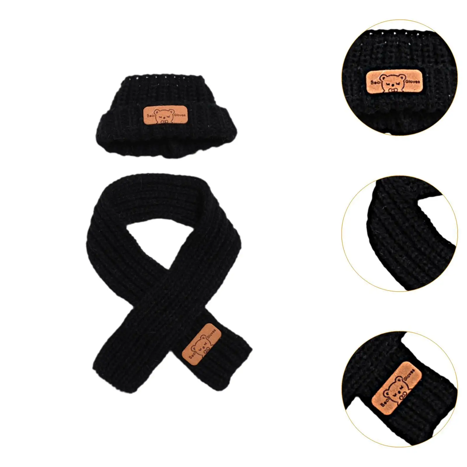 2x ropa para muñecas, conjunto de sombrero y bufanda, accesorios para fotos, juguete para muñecas DIY, ropa de animales de peluche, bonito para muñeco de peluche de 15/17 cm