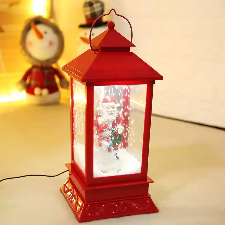 Christmas Snow Lantern with Music, Xmas Decorations for Mall Window Living Room, Holiday Gift Ornament