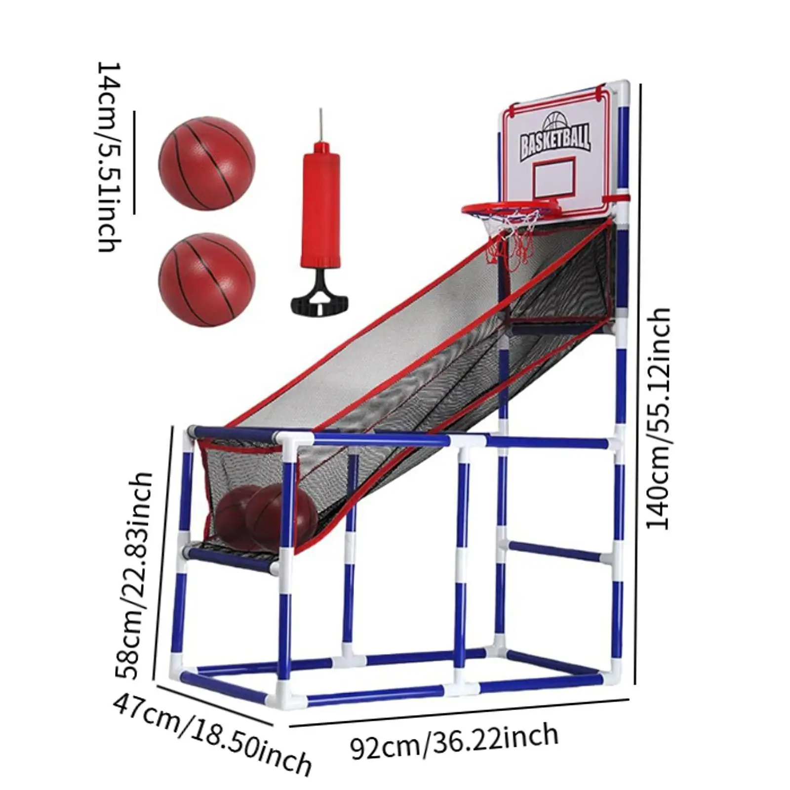 Jeu de basket-ball réglable pour garçons, ensemble d'arcade recommandé pour les âges 3, 4, 5, 6, 7, 8 ans