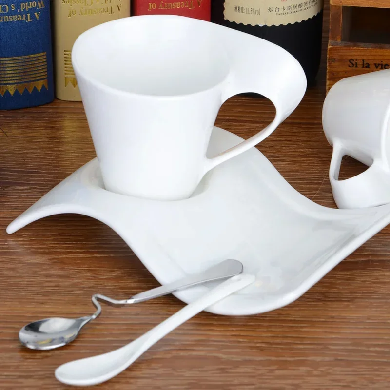 Espresso Cup Ceramic Mug with Spoon and Cup Holder Kitchen Bar Supplies Continental Set Mug Home Living Room Decor Wine Set