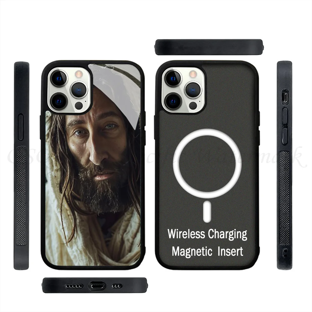 Face Of Mystery A Photorealistic Shroud Of Turin Phone Case Strong Magnetic For IPhone 15 14 13 Pro Max 11 12 Mini Alex