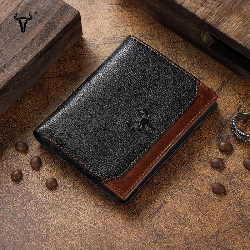 

Men's Leather Wallet Famous Craftsman Multiple Card Slots Organ plus Size European and American Retro First Layer Cowhide Wa