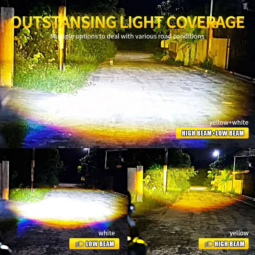 SENLO 12V Mini Driving Light Spot Light Waterproof Hi&Low for Motorcycle Universal Headlight LED Bulbs 1Box 30W 3000LM M1