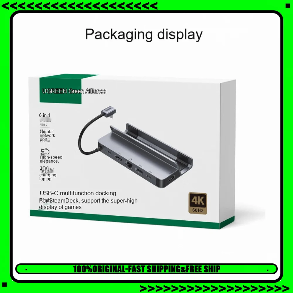 UGREEN 15388 Steam Deck Docking Station 6 in 1 USB C Hub with 4K HDMI Gigabit Ethernet PD 100W USB 3.0 Ports