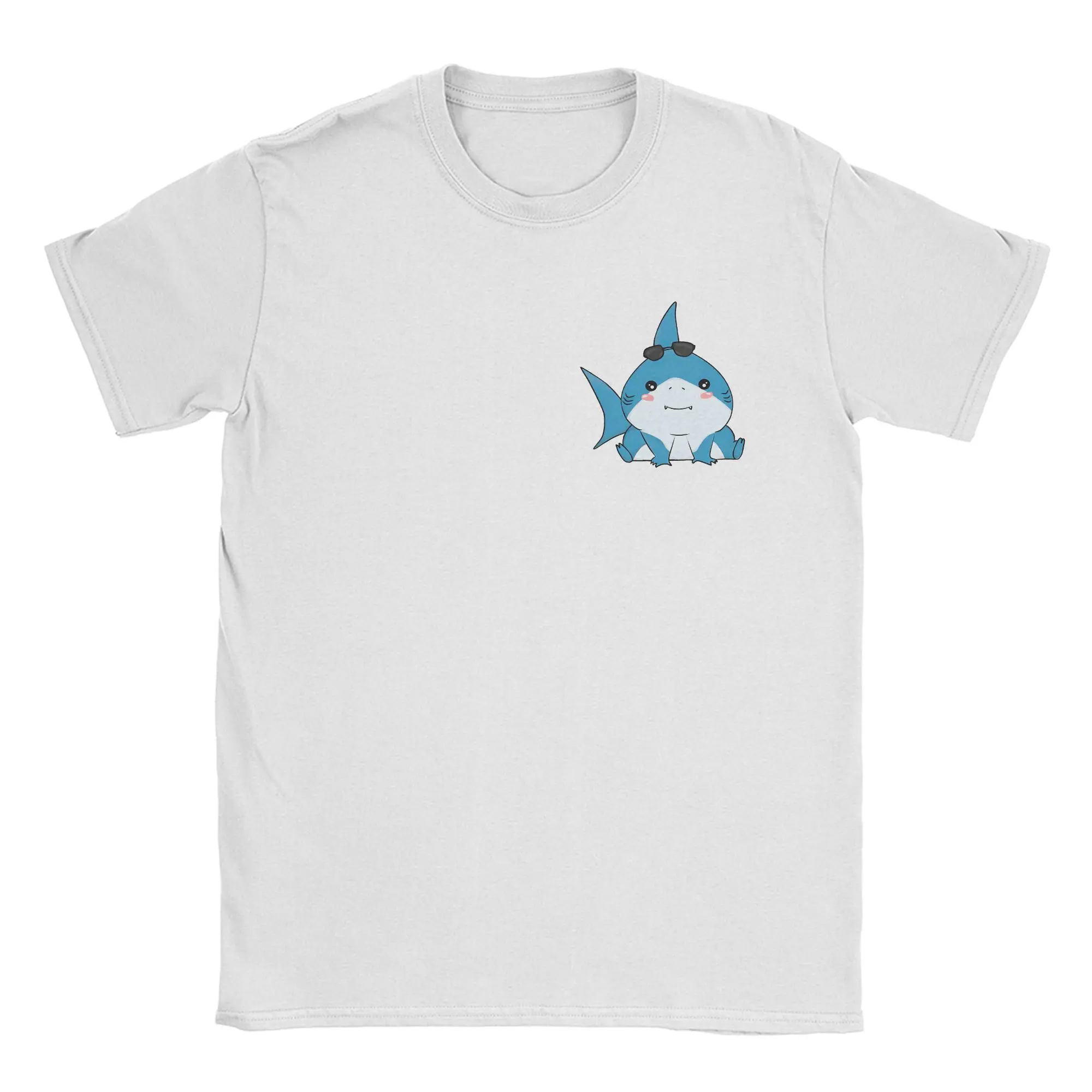 Jeffs The Landshark Cortoon Tshirts Men's 100%Cotton Tops Print  Round Neck Short Sleeve