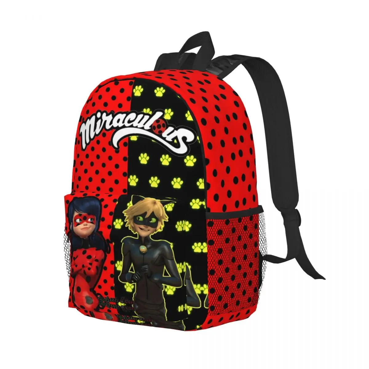 Mochila personalizada M-Miraculous-L-L-Ladybug, mochila escolar para estudiantes para hombres y mujeres, bolsas de lona para ordenador portátil de 15,7 pulgadas y 17,7 pulgadas