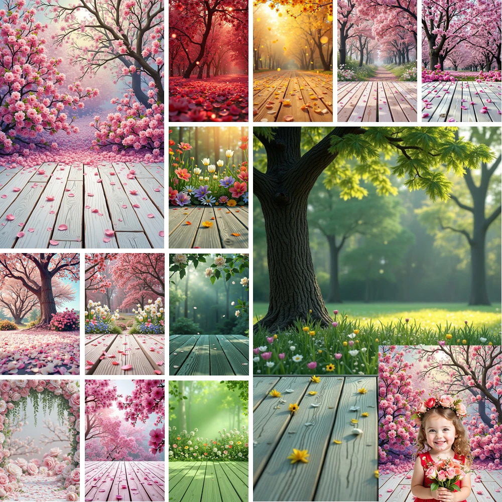 

MOON.QG Spring Flower Blossom Backdrop Garden Grass Baby Girls Birthday Floral Tea Party Photography Background Baby Shower