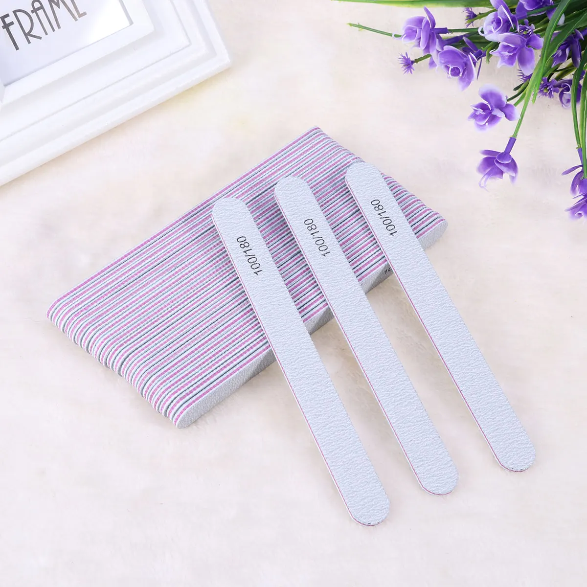 

25pcs Nail File Frosted Double-Sided Polished Buffer For Woman Manicure Tool Shaping Sanding Removal Natural False Nails