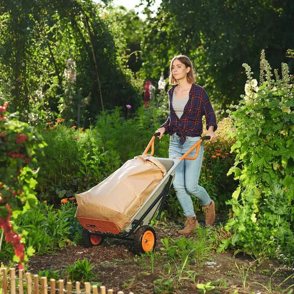 Multi funktions-schub karre 8-in-1-funktion: sack karre mit vollgummireifen, garten karre, trage hilfe, müllbeutel halter uvm.