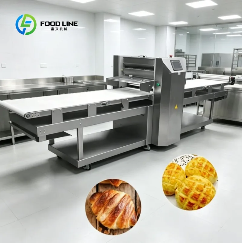 

Automatic Puff Pastry Dough Sheeter Machine Commercial Bakery Dough Roller for Croissant Pizza Bread Making