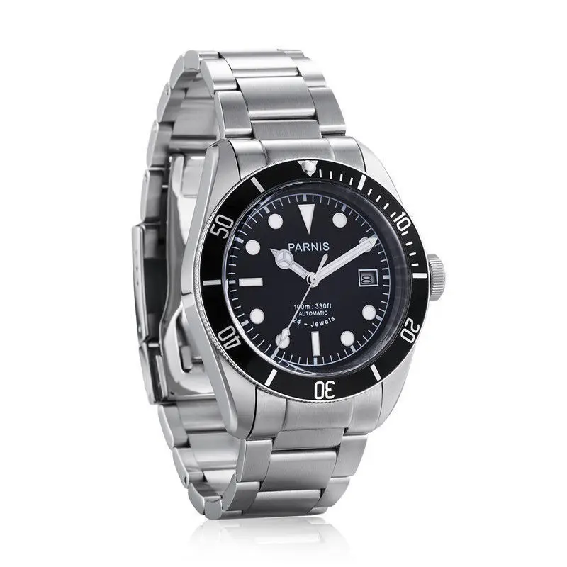 Parnis 41mm Sapphire Crystal Miyota Automatic Men\'s Watch Luminous Marker 10 ATM Waterproof