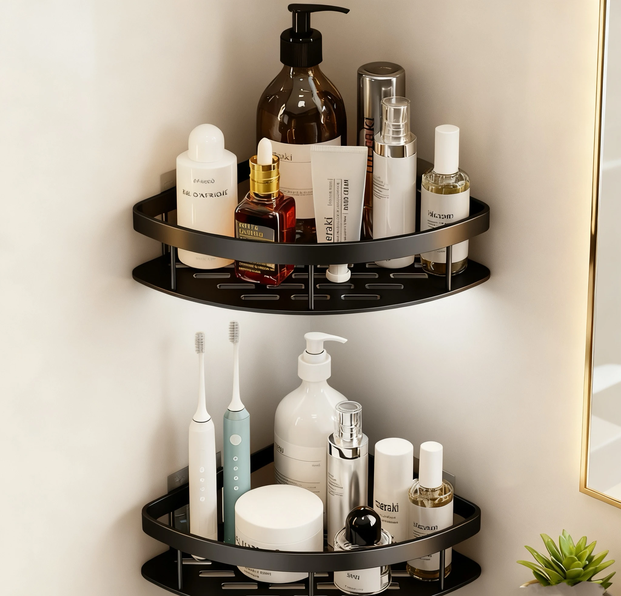 

1-2 шт. угловая полка для ванной комнаты, косметическая стойка без дрели, алюминиевая полка для хранения душа, органайзер для ванной комнаты