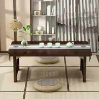 60/70CM Bay Window Tatami Wooden Table Home Bedroom Bed Folding Computer Study Desk Balcony Coffee Table Sundry Rack