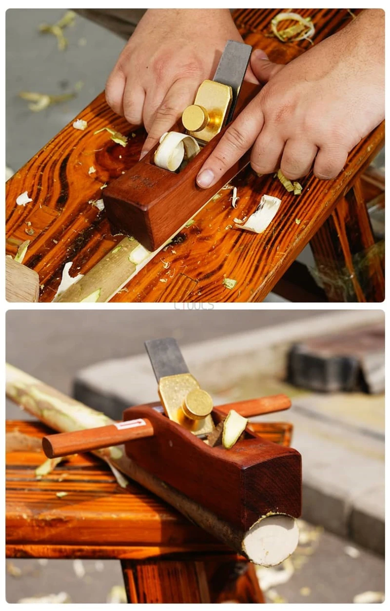 Indonésio Redwood Manual Bench Plane, Planos De Fundo Redondo, Lâmina De Aço De Alta Velocidade, Corte De Borda De Madeira, Ferramentas Push, Novo