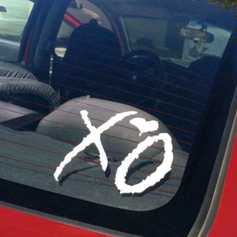 LYKX XO Vinyl Sticker Car SUV Truck Window Laptop Wall Art Trim Decal Black Silver-White Universal Waterproof Exterior Parts