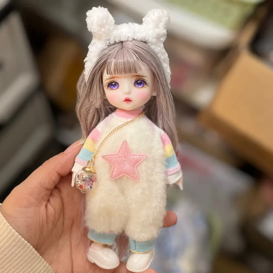 17CM BJD Búp Bê Dễ Thương Handmade Trang Điểm Mini Bóng Khớp Búp Bê Thời Trang Đẹp Hộp 1/8 DIY Trang đồ Chơi Cho Bé Gái Tặng