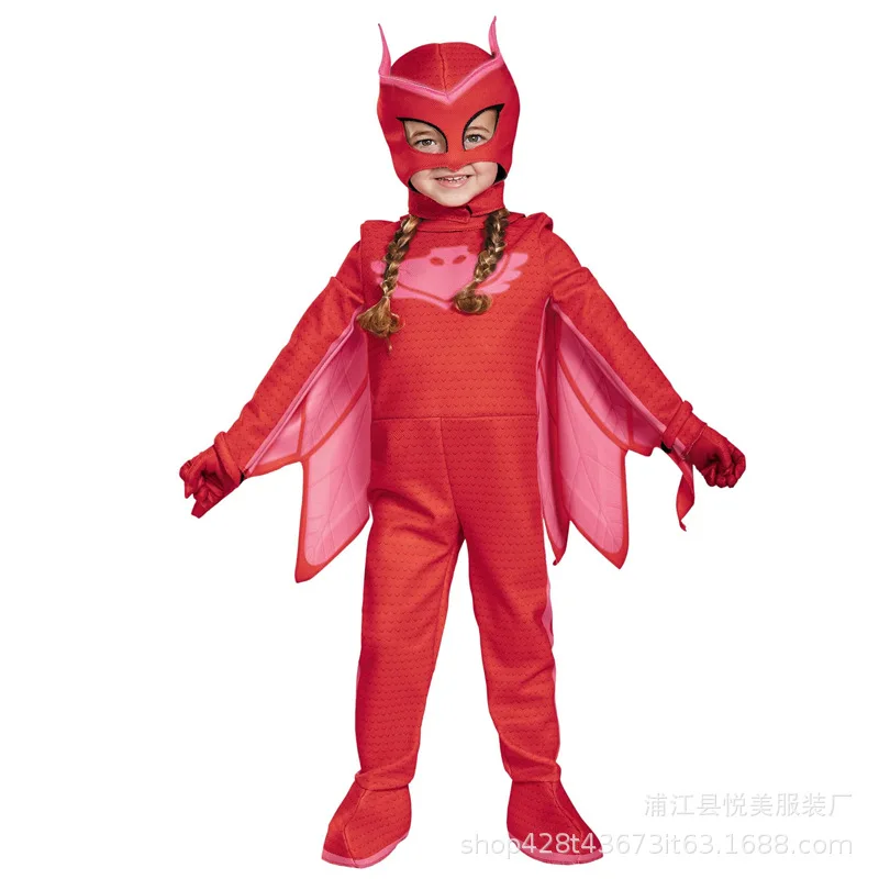 Pijamas de hombre enmascarado, disfraz de COSPLAY de Llittle Hero, disfraces de actuación para niños, ropa para niños de juego de rol de gato y niño