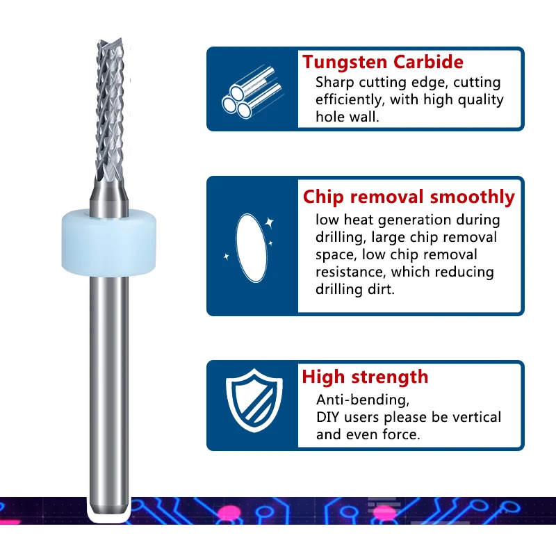 Afbeelding 6: XUCHUAN 10PCS Maïs Graveerfrees 0.5-3.0mm Carbide Zilver End Frees CNC Frezen End Mill voor PCB Machine