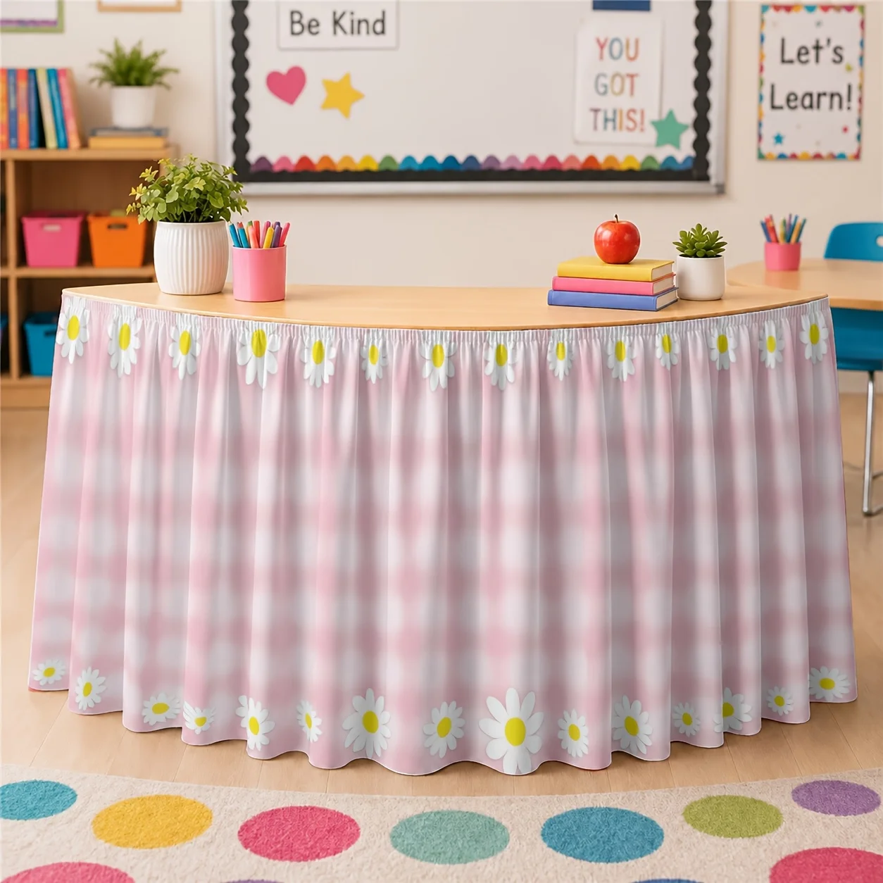 One piece of 2D flat-printed polyester tablecloth, suitable for the start of the school year, Thanksgiving, and autumn harvest.