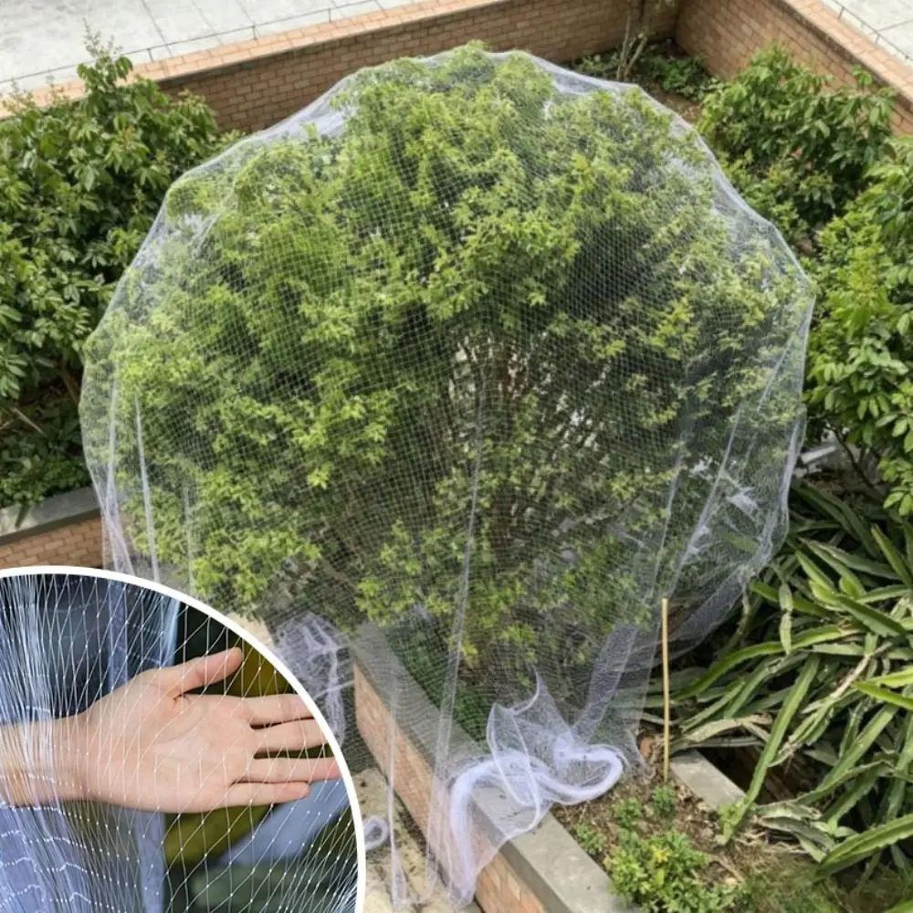New White Mesh Bird Protection Net Reusable Tear Resistant Anti Bird Net Drawstring Plant Protection Net Garden Protection