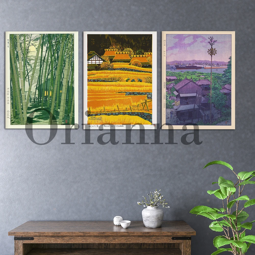 Shiro Kasamatsu 1956 Yokohama Harbor Summer Bamboo Ohara In Autumn Travel Wall Art Canvas Prints Posters Modern Decor Painting