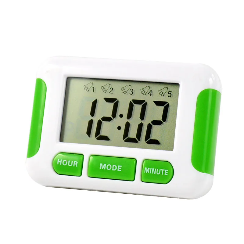 Magnet Alarm Clock Electron Digit 5 Groups Noisy Bell 12/24 Hours Countdown Study Shower Table Wall Desktop Kitchen Time Timer