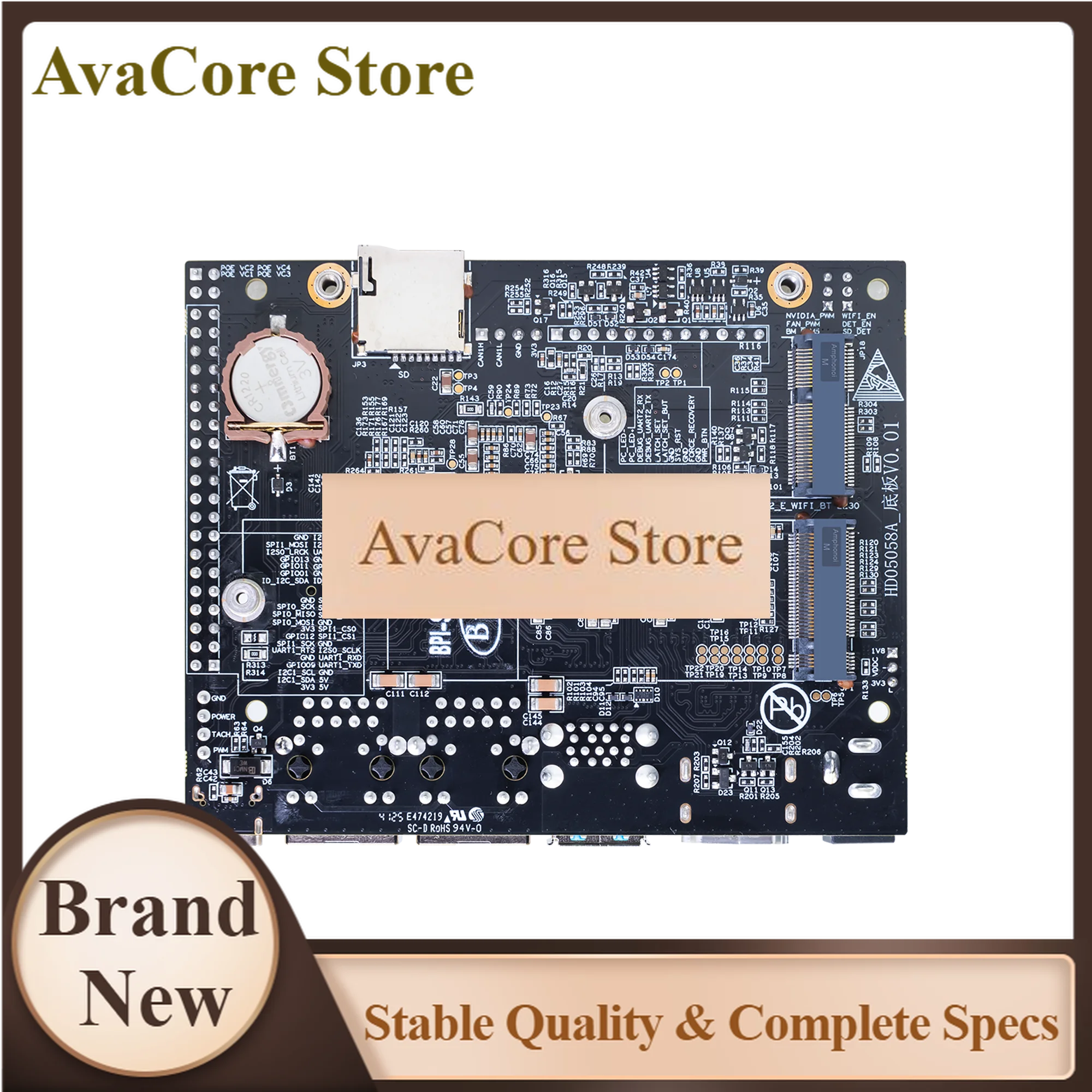 AvaCoreBPI-SM9 SOPHGO BM1688 16-ENC-A3 8GB LPDDR4 32GB EMMC CA53 1.6GHz 16 HD Video Intelligent Analysis Industrial Computer