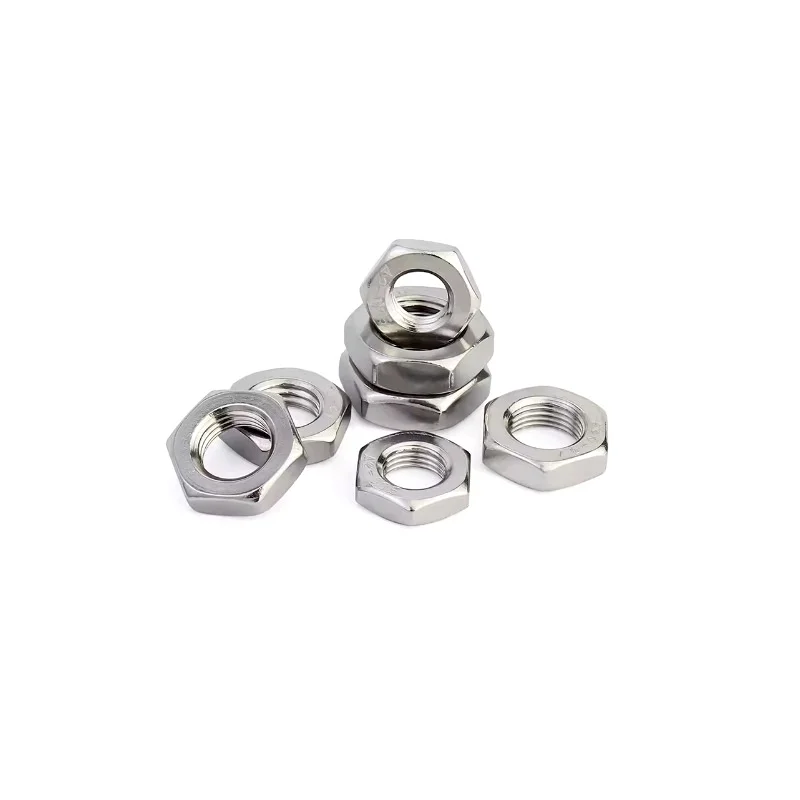 0.75 0.5 pitch fine teeth thin nut 304 stainless steel young buckle hexagonal flat screw cap M4M5 M6M8M10M12