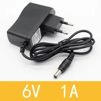 1PCS 6V1A New AC 100V-240V Converter Adapter DC 6V 1A 1000mA Power Supply EU Plug DC 5.5mm x 2.1mm
