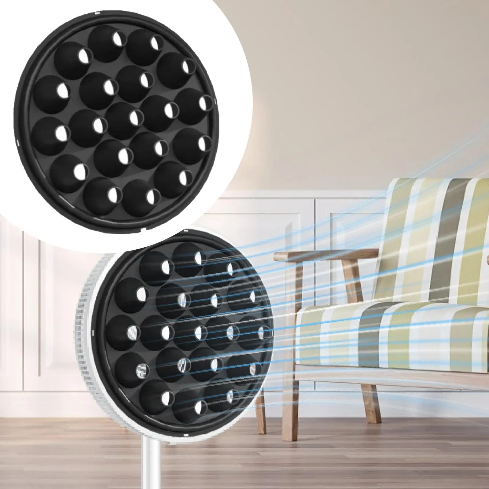 Fan Cooling Tool Sturdy Humidifying Round Gathers Airflow Fan Accessory Fan Cover for Home Office Bedroom Vertical Fan Stand Fan