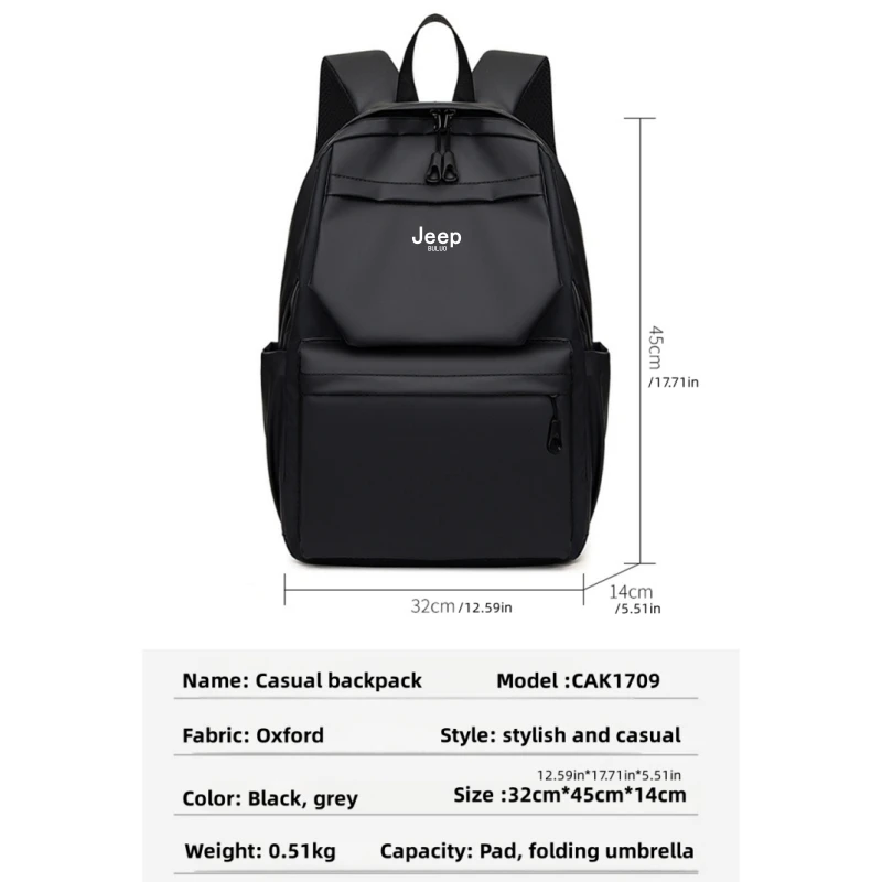 JEEP BULUO Brand Men Backpacks Business Casual 15' Laptop Pack Bags Waterproof Nylon High Quality Travel Bag Motorcyclist New