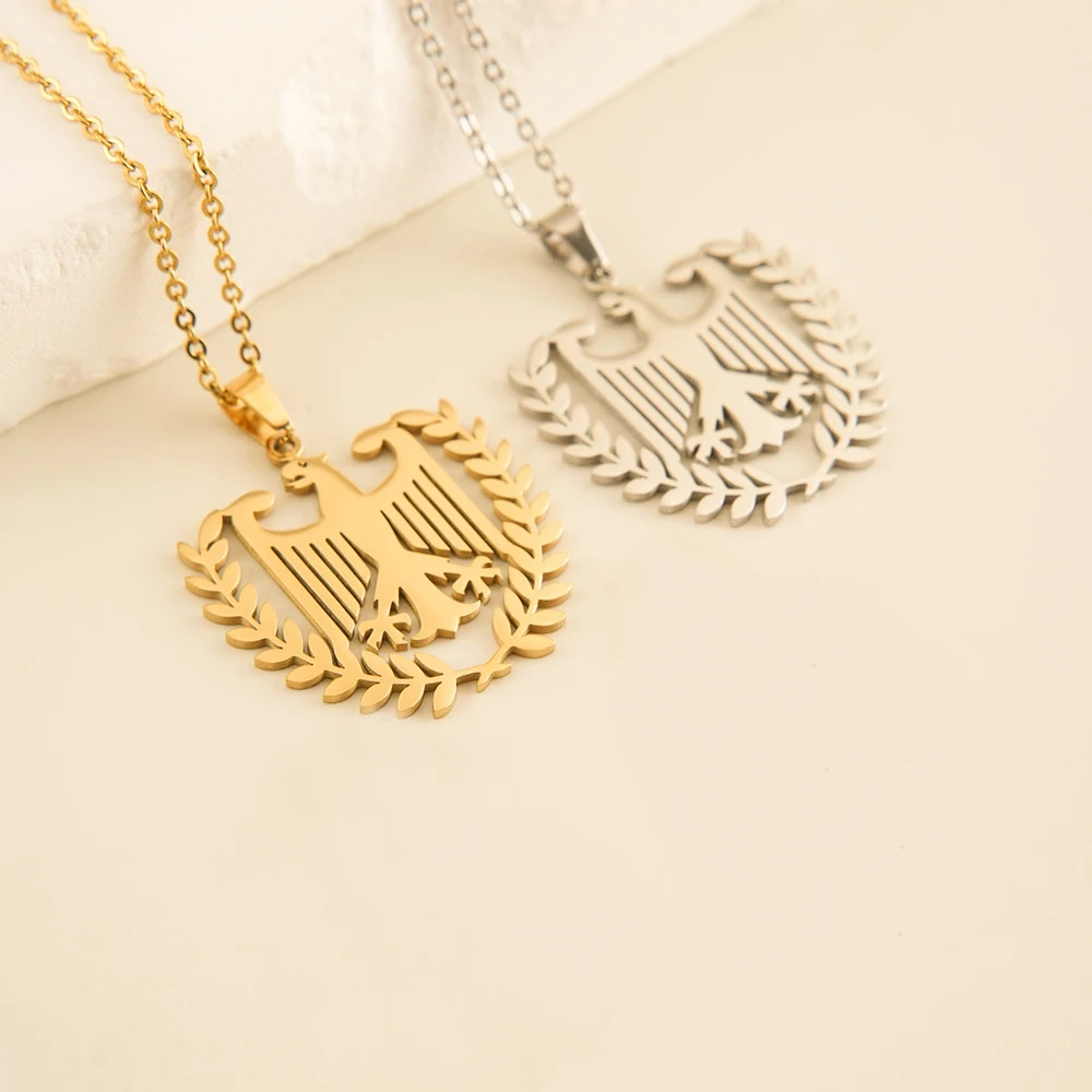 Fashion Deutschland Eagle Pendant Neckalces Stainless Steel Men Women Germany Badge Jewelry Gifts