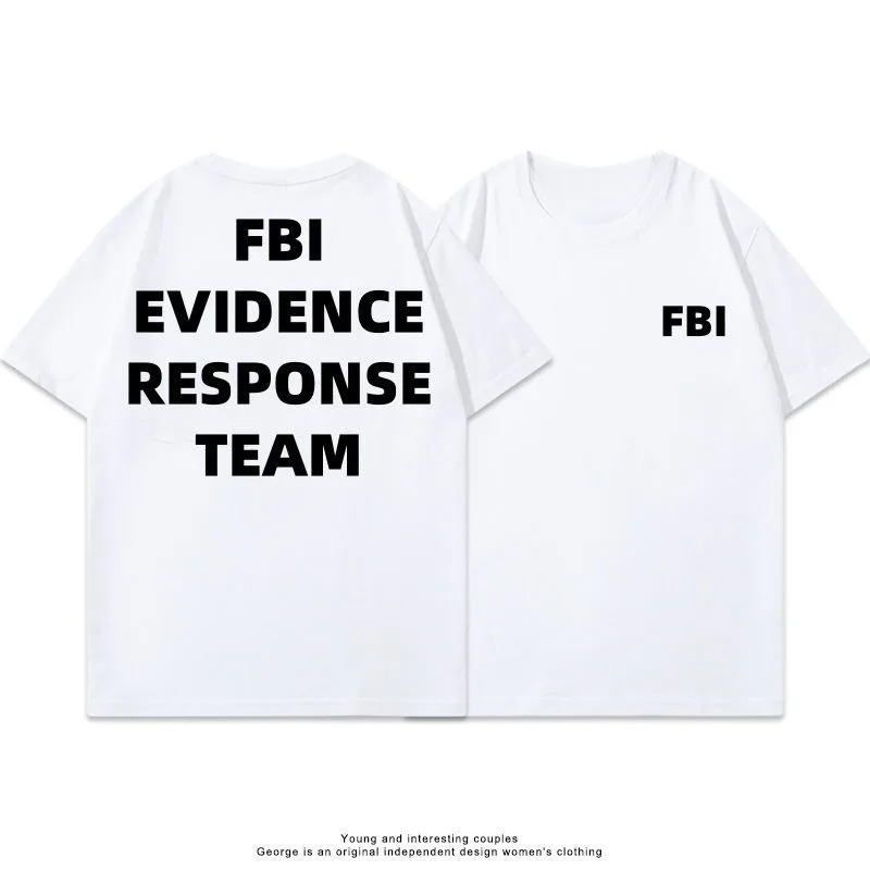 

Men's Trendy Short Sleeve Crew Neck T-Shirt Loose Fit Pure Cotton Summer Top FBI American Police Fan Design