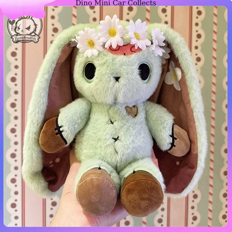 PLUISHIE DREAMFULS Original Plush Toy Long Ears Green 29cm Filled Animal Daisy Crown Comfortable Healing Series Birthday Gift