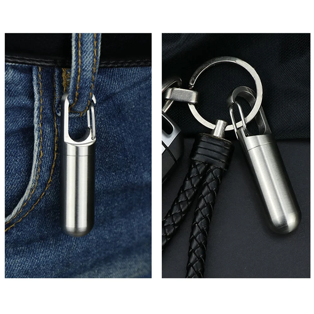 Компактный герметичный контейнер для таблеток, контейнер для хранения, водонепроницаемая дорожная аптечка из нержавеющей стали (большая)