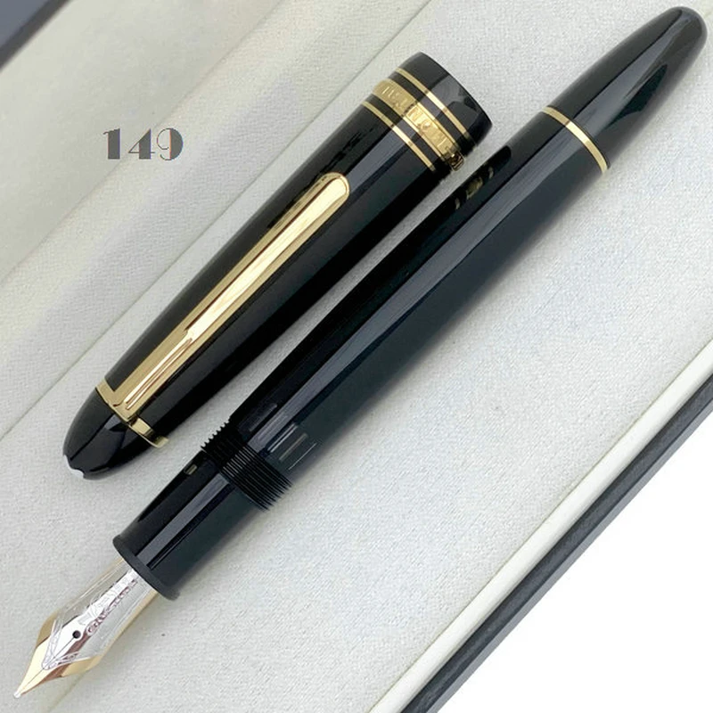 High Quality MB 163/145/149 Luxury Monte Ballpoint Pen Blance Black Resin Rollerball Fountain Pen Platinum Coated Best Gift