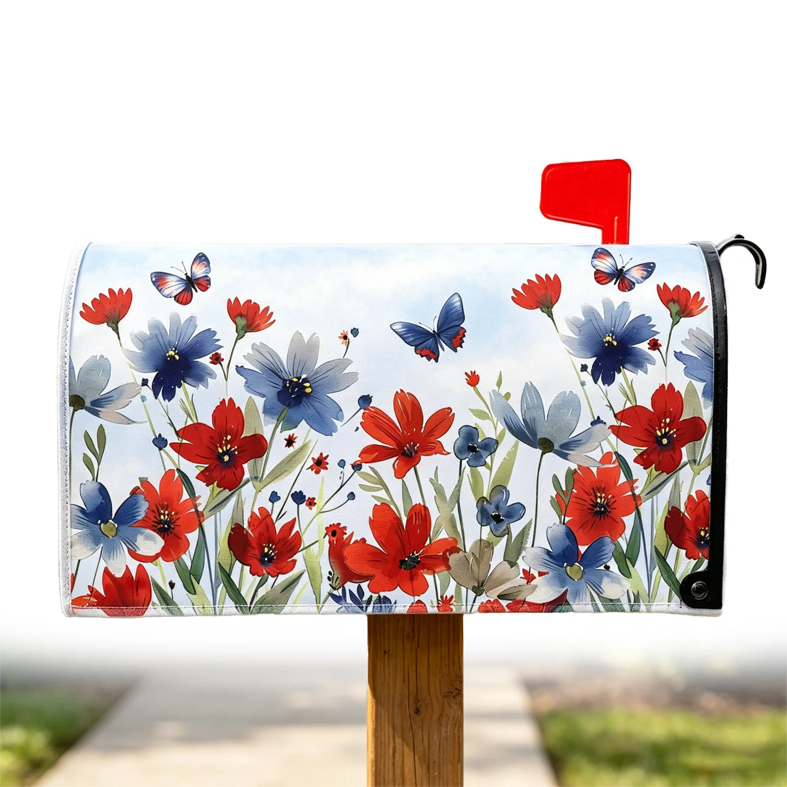 Magnetic Watercolor Cute Mailbox Wraps Lightweight Post Letter Box Cover UV Protection for Farmhouse Garden Yard Decor Holidays