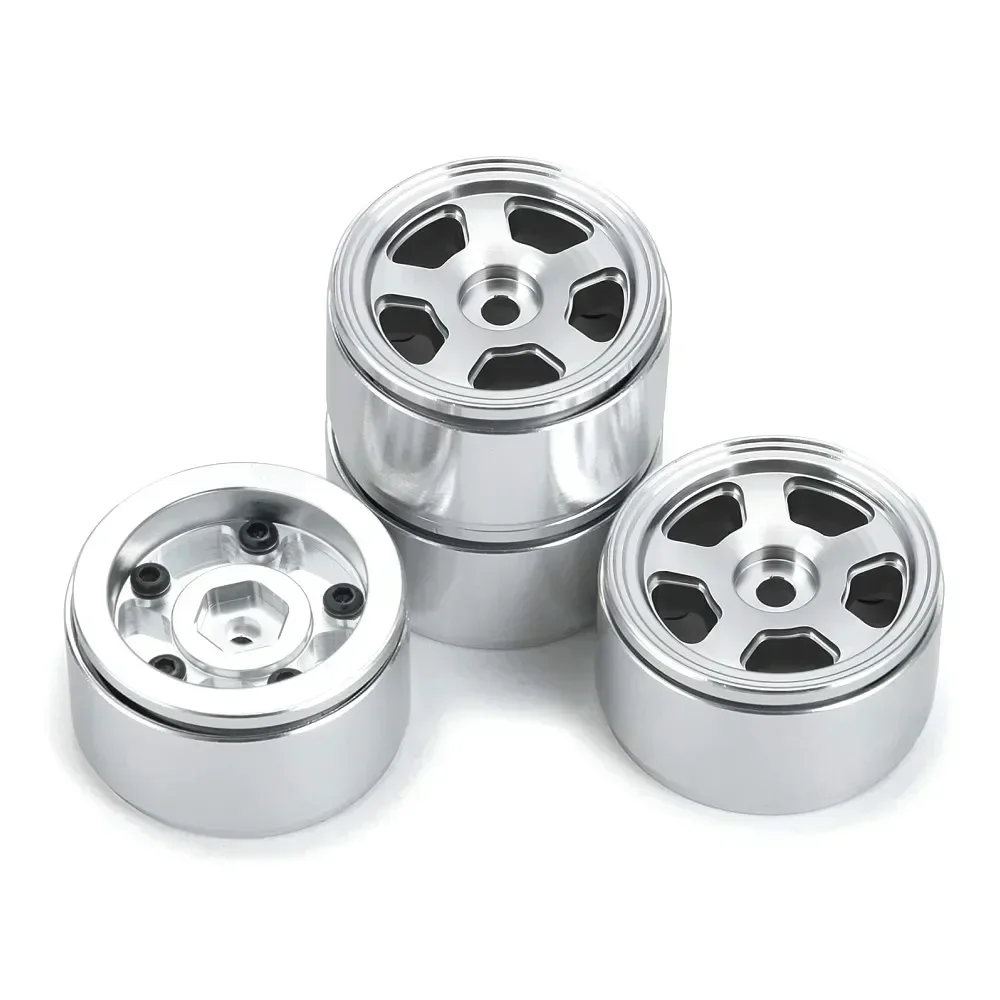 4 Stück 1,0 Zoll CNC Metall Beadlock Felgen für 1/24 RC Crawler Auto Axial SCX24 90081 AXI00002 Deadbolt Chevrolet B-17 Betty