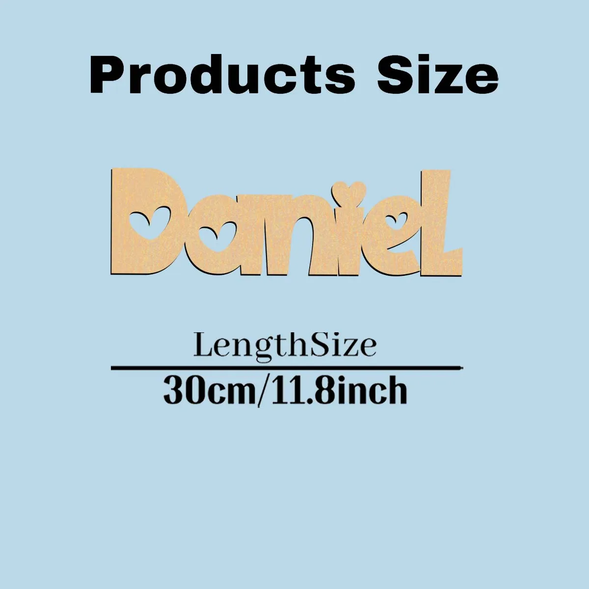 1pc Colorful Daniel example Customizable Letter Laser-Cut Sign Wooden Sign Wooden Decor Vertical Orientation Door Hanging Decor