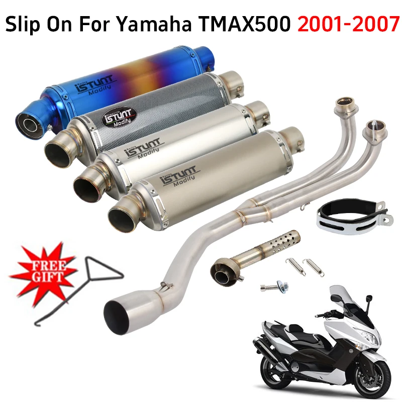 Full Systems Motorcycle Exhaust Escape Front Link Pipe Muffler DB Killer For Yamaha TMAX 500 T-MAX 500 T MAX500 2001- 2007 Years