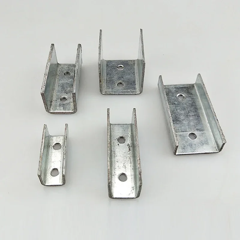 4PCS U-Shaped Groove Corner Code Aluminum Alloy Galvanized Square Tube Connector Accessories Welding Free Fixing Buckle