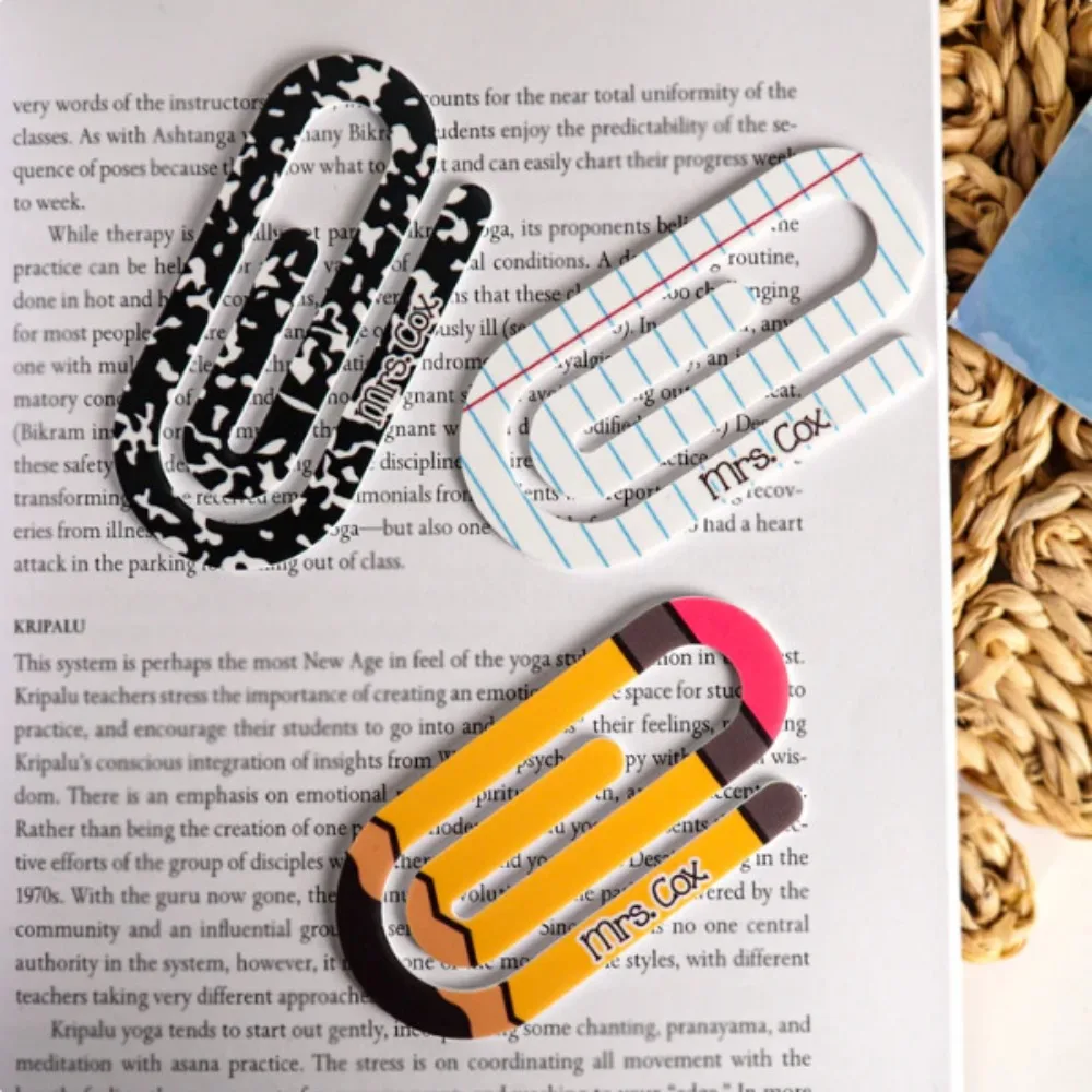 New Mini Classroom Theme Bookmark Portable Durable Bookmark Acrylic Paper Clips Office School Supply