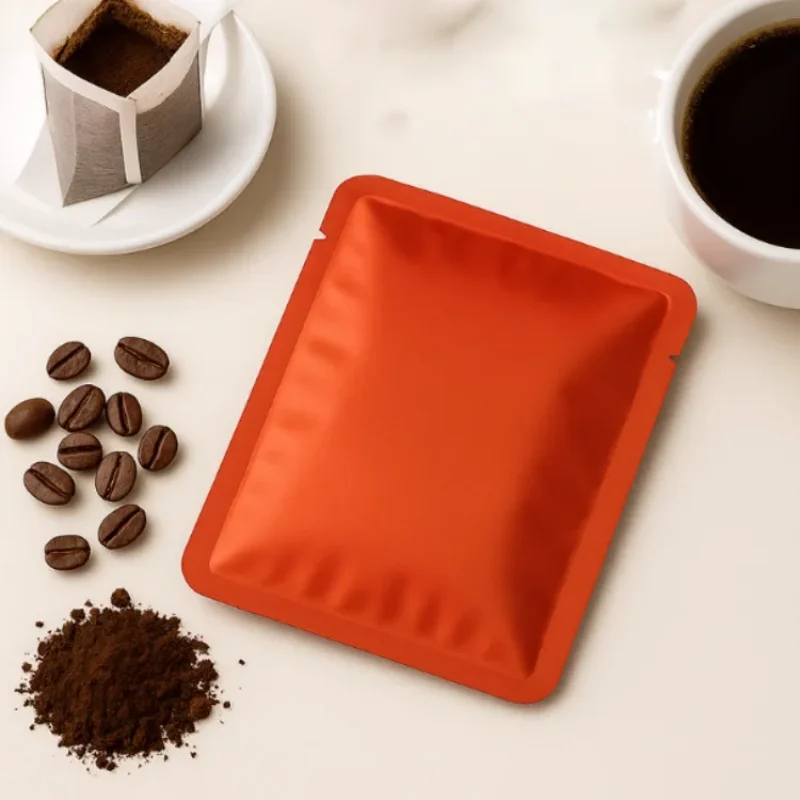 

100PCS Flat Matte Open Top Aluminum Foil Coffee Bag DIY Matcha Cocoa Fruit Tea Powder Sugar Salt Shampoo Heat Sealing Pouches