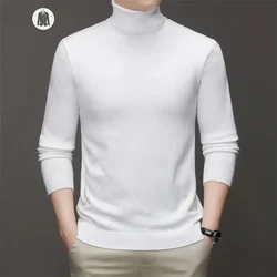 6 Colour Men's High Neck Long Sleeved Solid Color Sweater Soft Warm and Comfortable Top with a Base