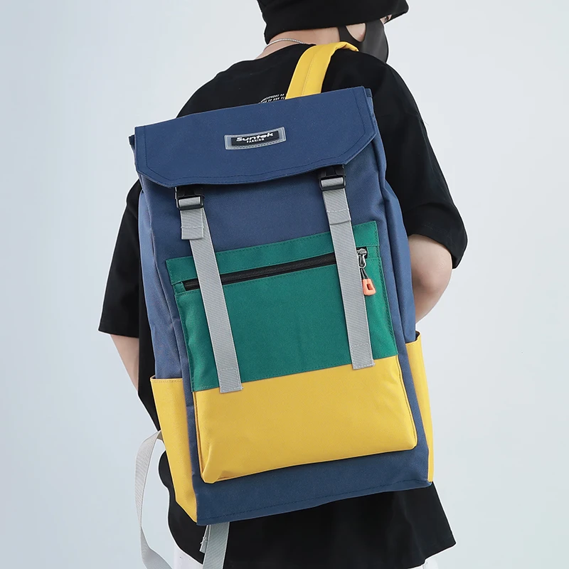 School Bag Male College Student Fashion Brand Tooling Sports Travel Backpack Student Backpack Personality Trend Cool Laptop Bag