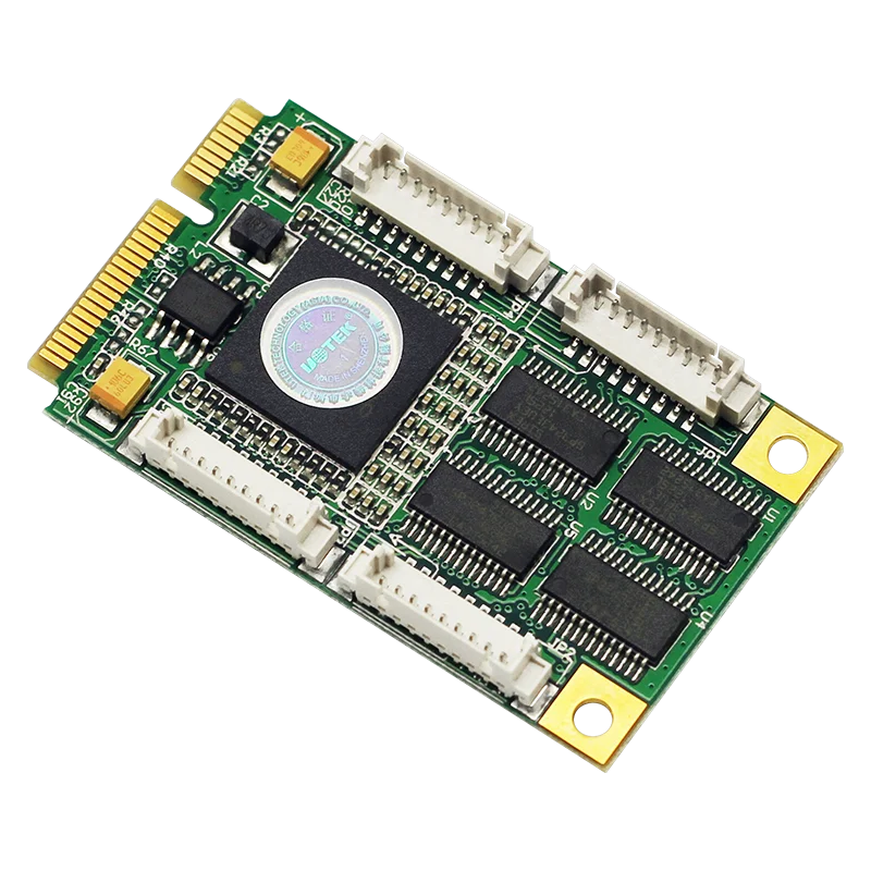 Mini PCI-E to 4-port RS-232 High-speed Multi-serial Card MINI PCI Express 300bps-921.6kbps RTS/CTS XON/XOFF