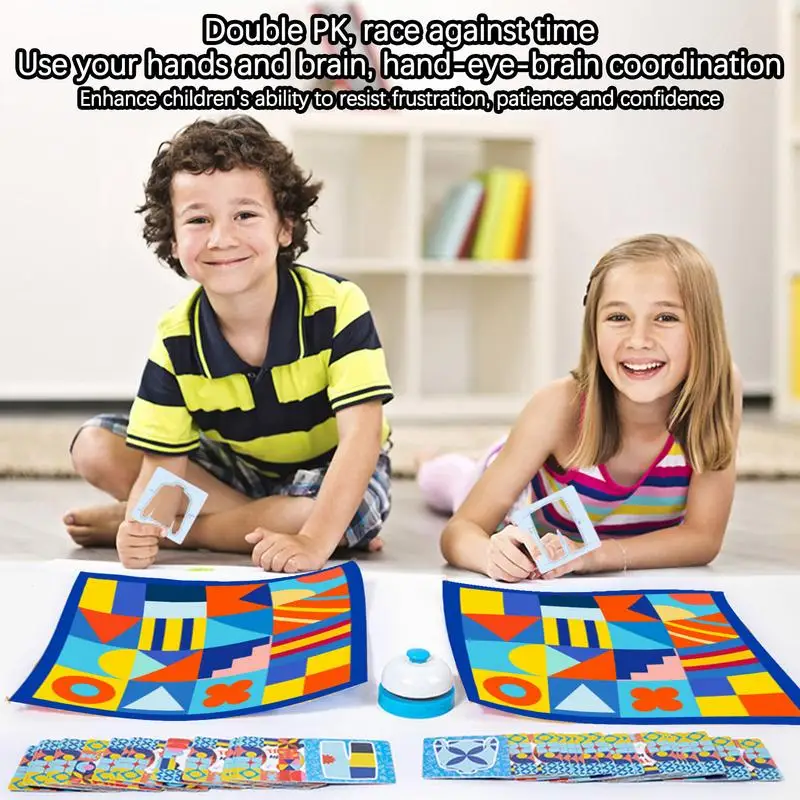 Shape Matching Game Shape Color Recognition Game Children Drawing Color Matching Game Includes 40 Cards For Children 2 Players