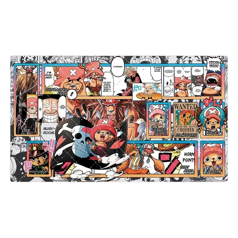 600x350mm One Piece Shanks Perona Trading Card Playmat 2mmStitched Edge OPCG Tony Chopper Rubber Board Game Card Mat Toy Gift view 5